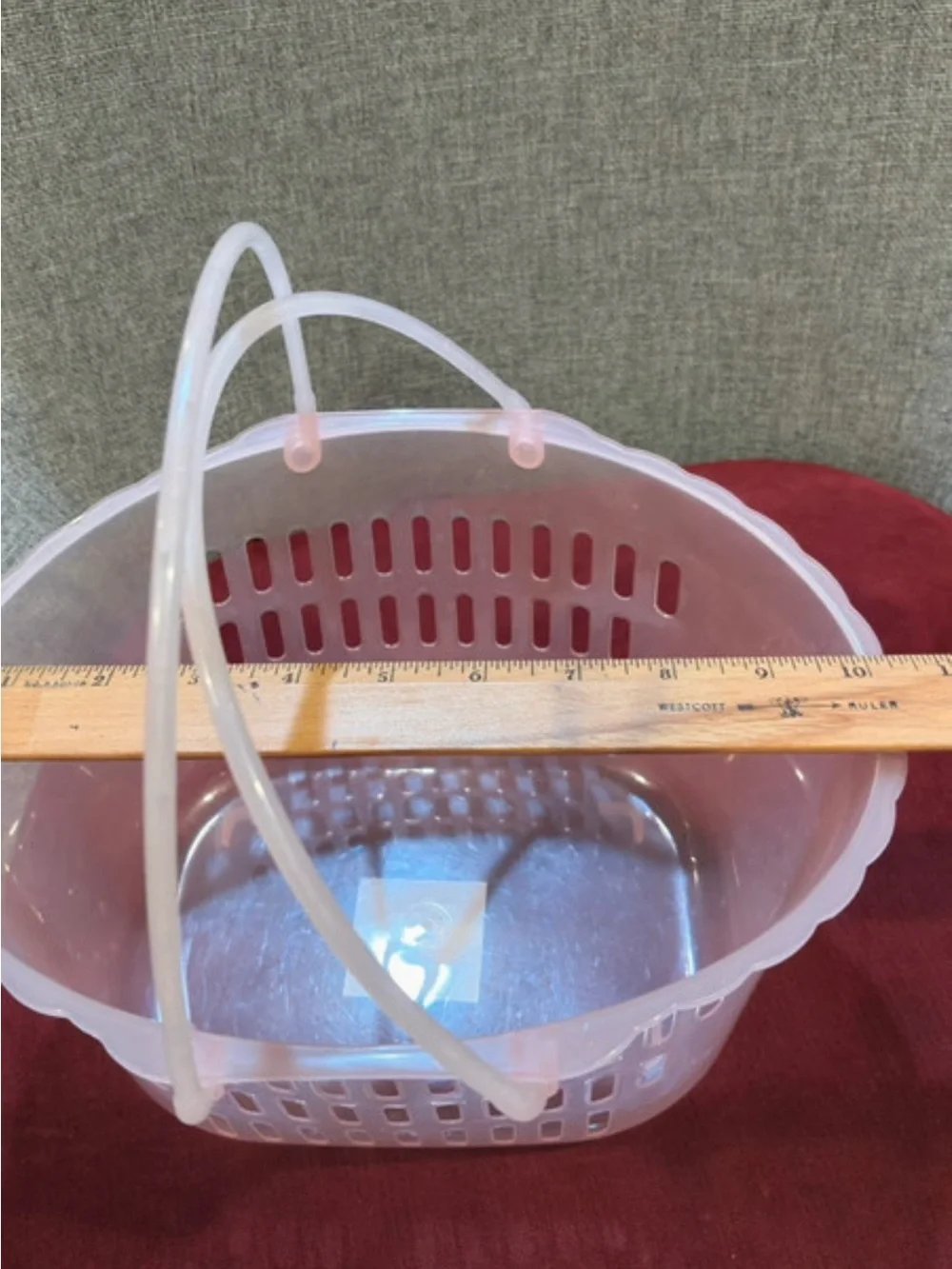 New Pink Storage Basket with Handles-10”x6”x8”